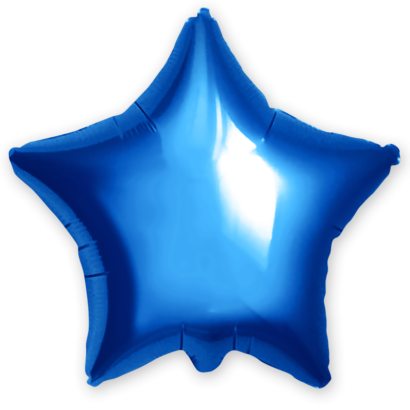 Фольгированная Звезда, Синий (46 см)